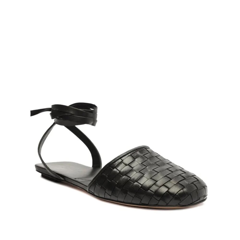Schutz Ariel Woven Leather Flat Black Sz 7.5B - Picture 5 of 7